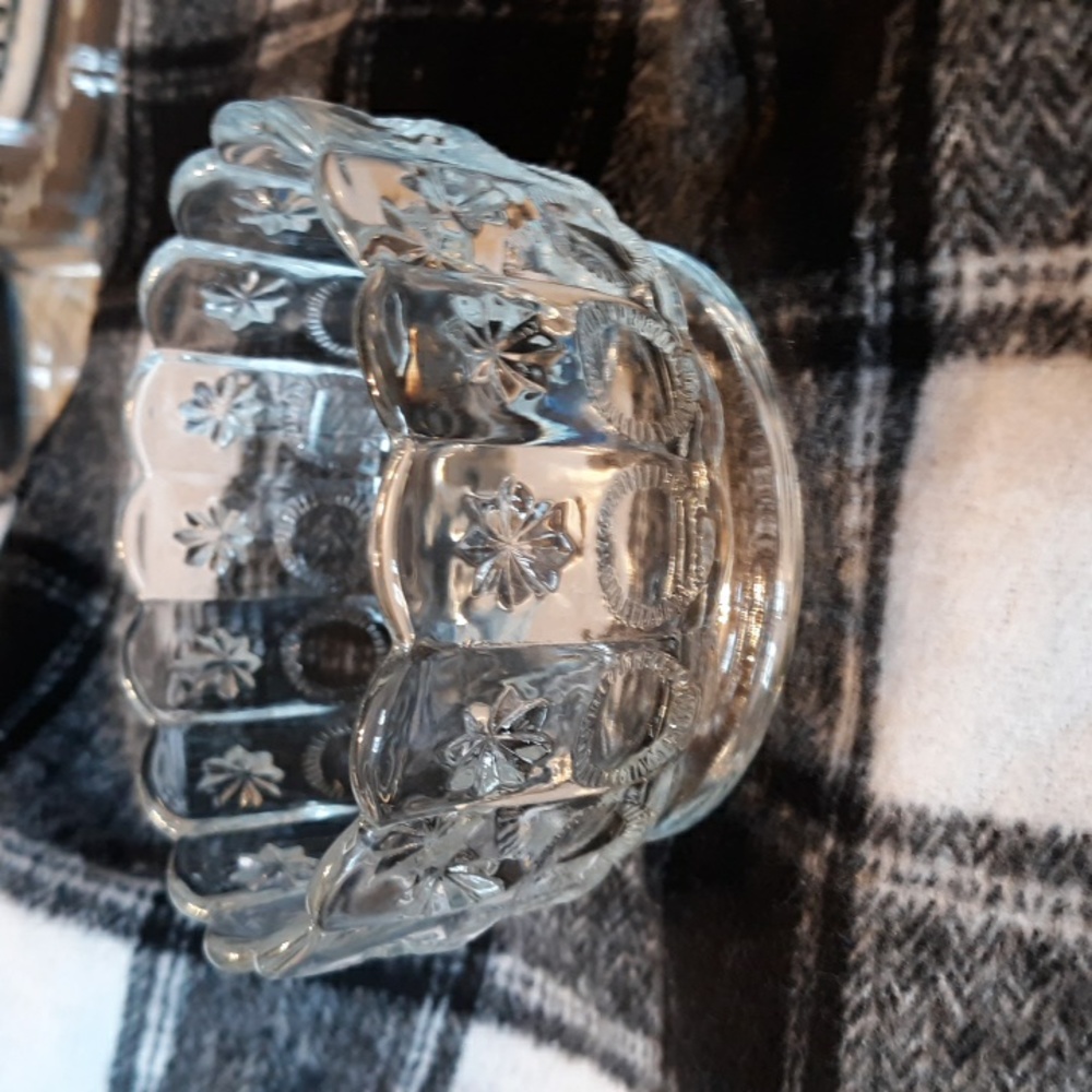 Priscilla pressed glass sun and stars small dish